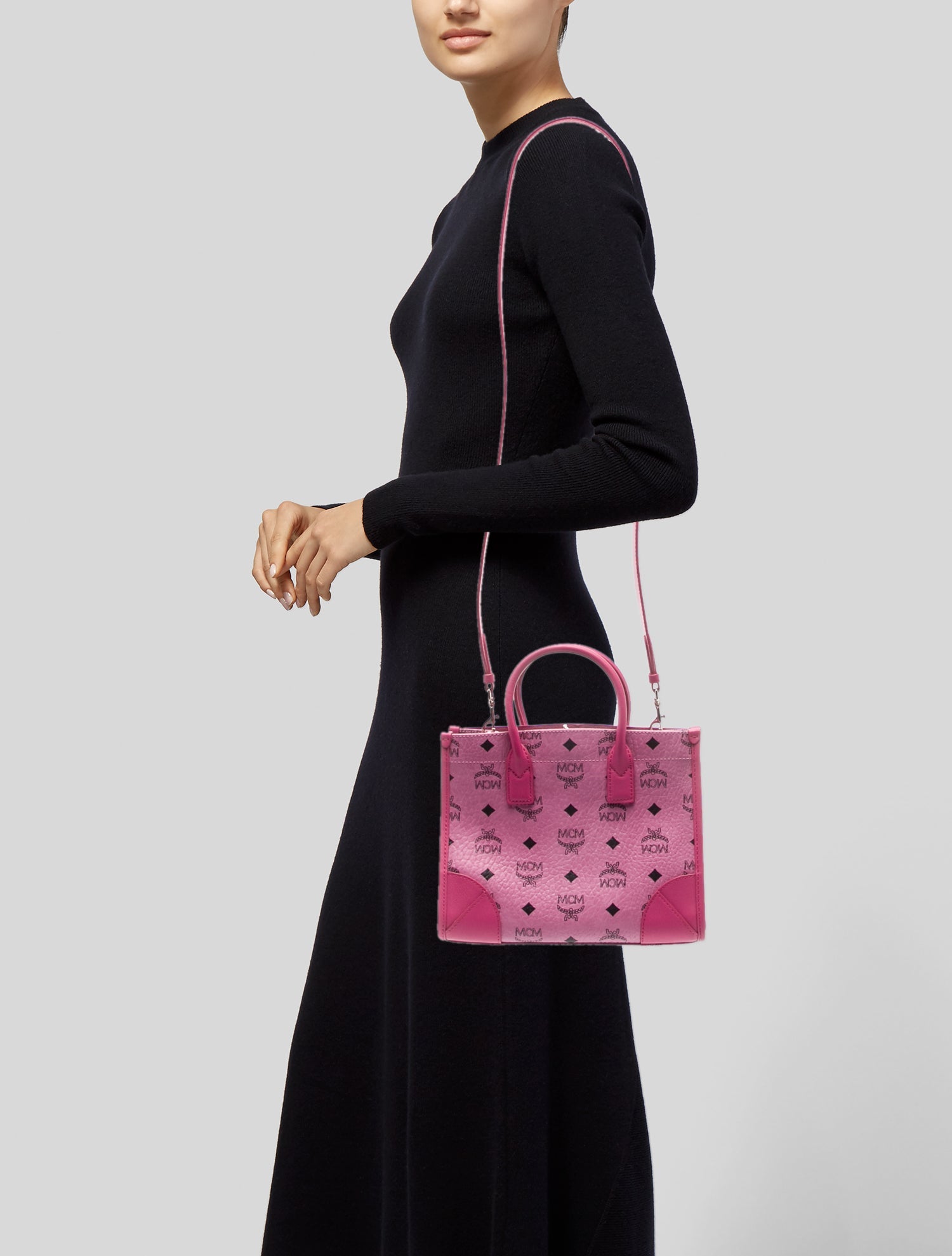 MCM Leather Top Handle Bag