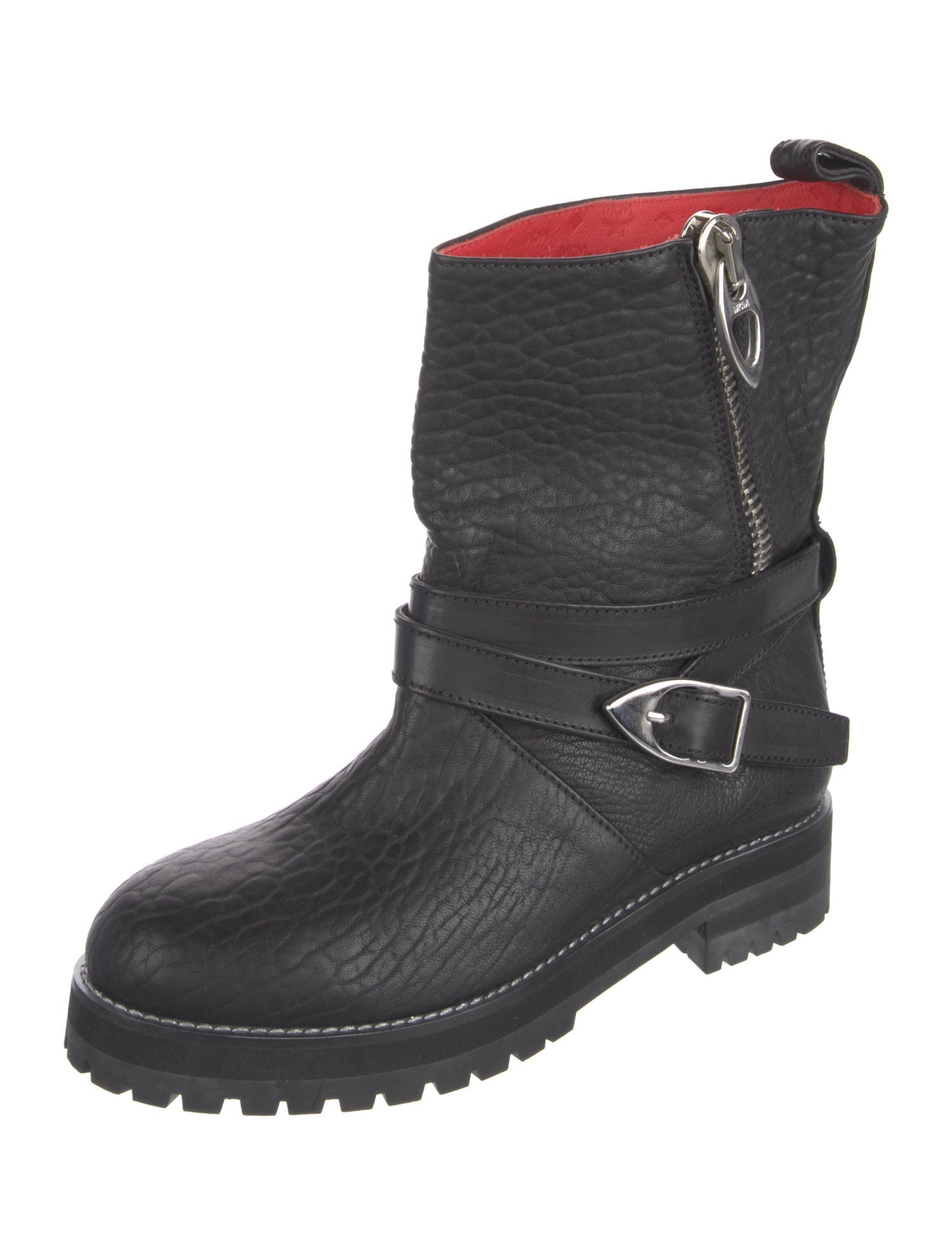 MCM Leather Moto Boots