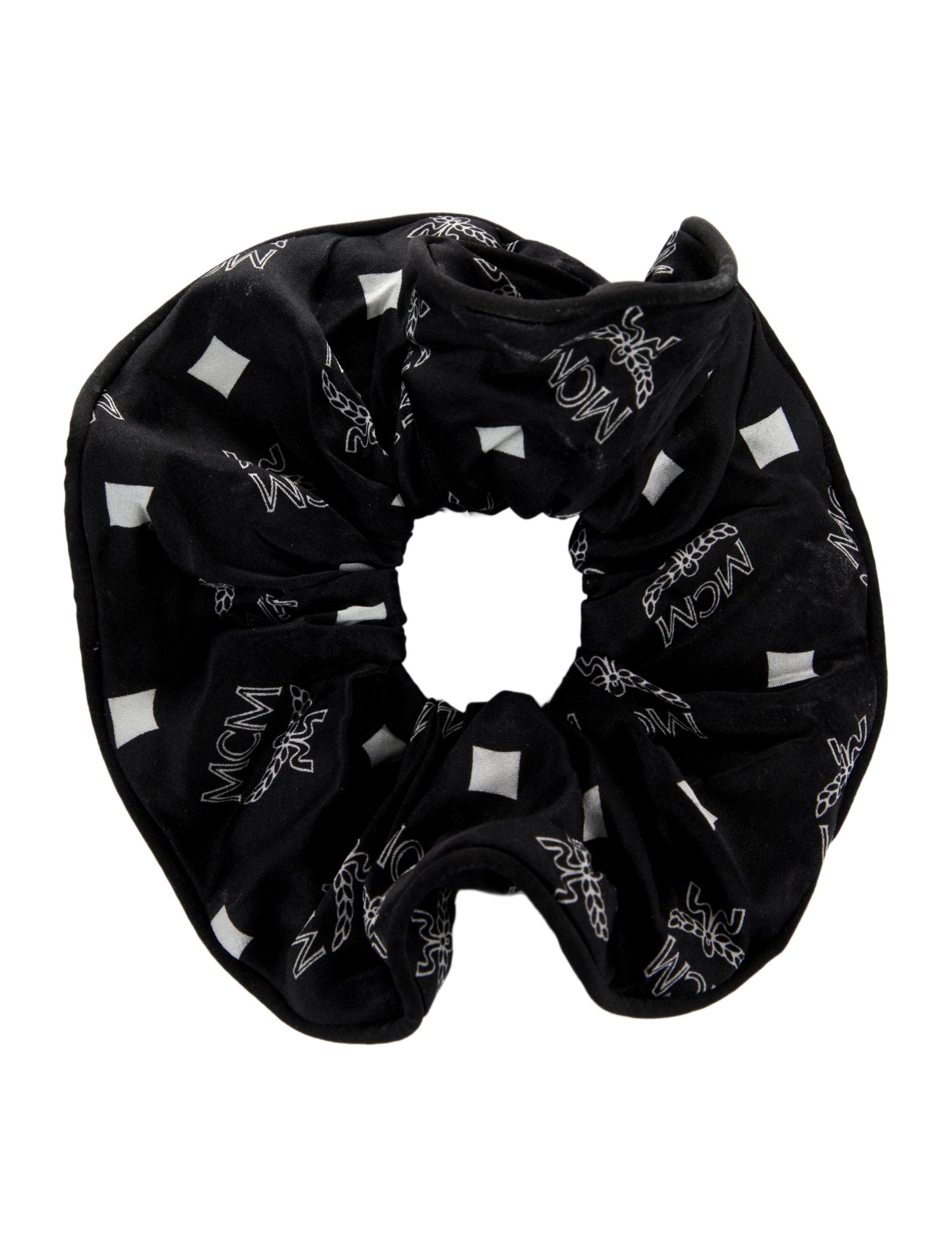 MCM Pattern Print Silk Hair Scrunchie