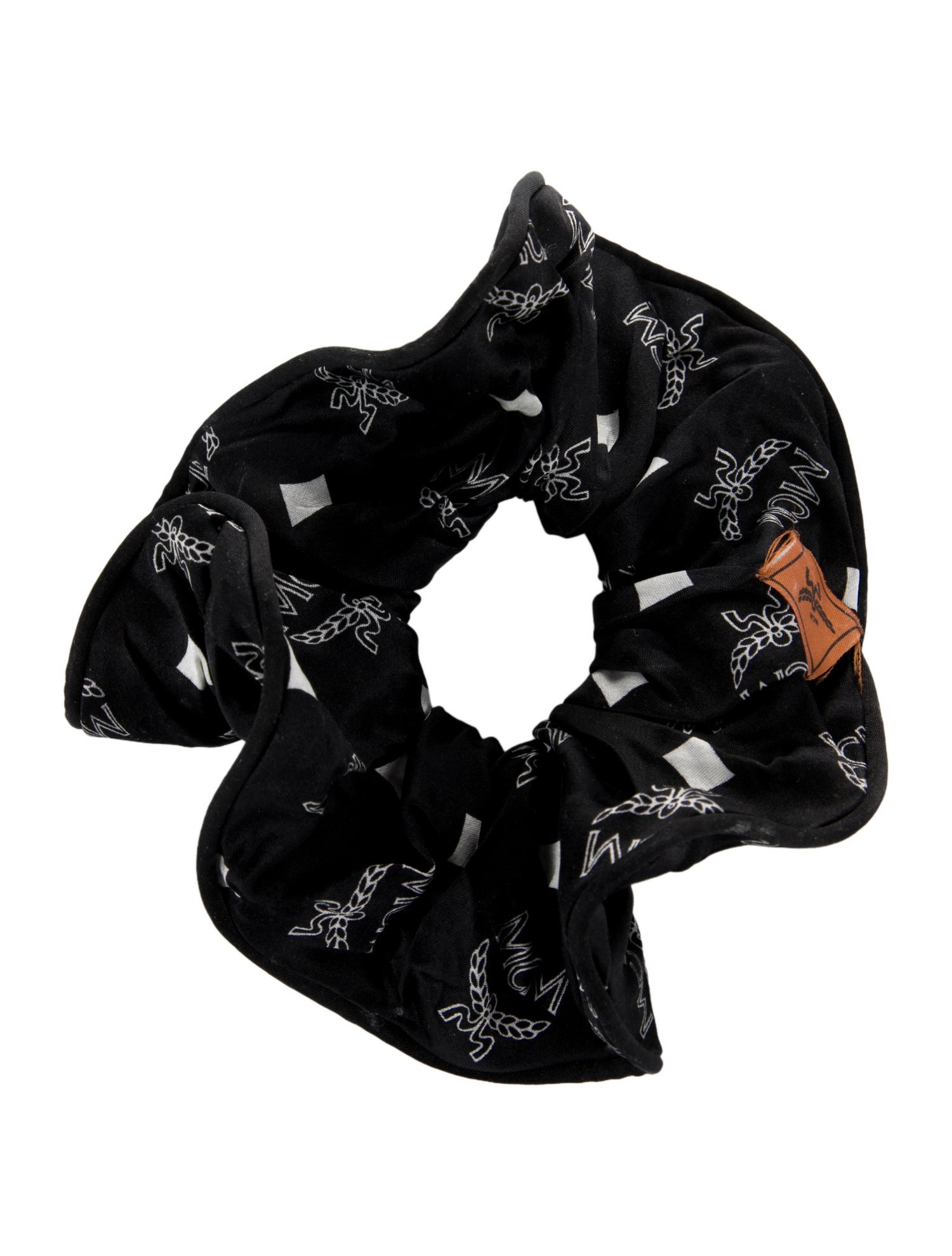 MCM Pattern Print Silk Hair Scrunchie
