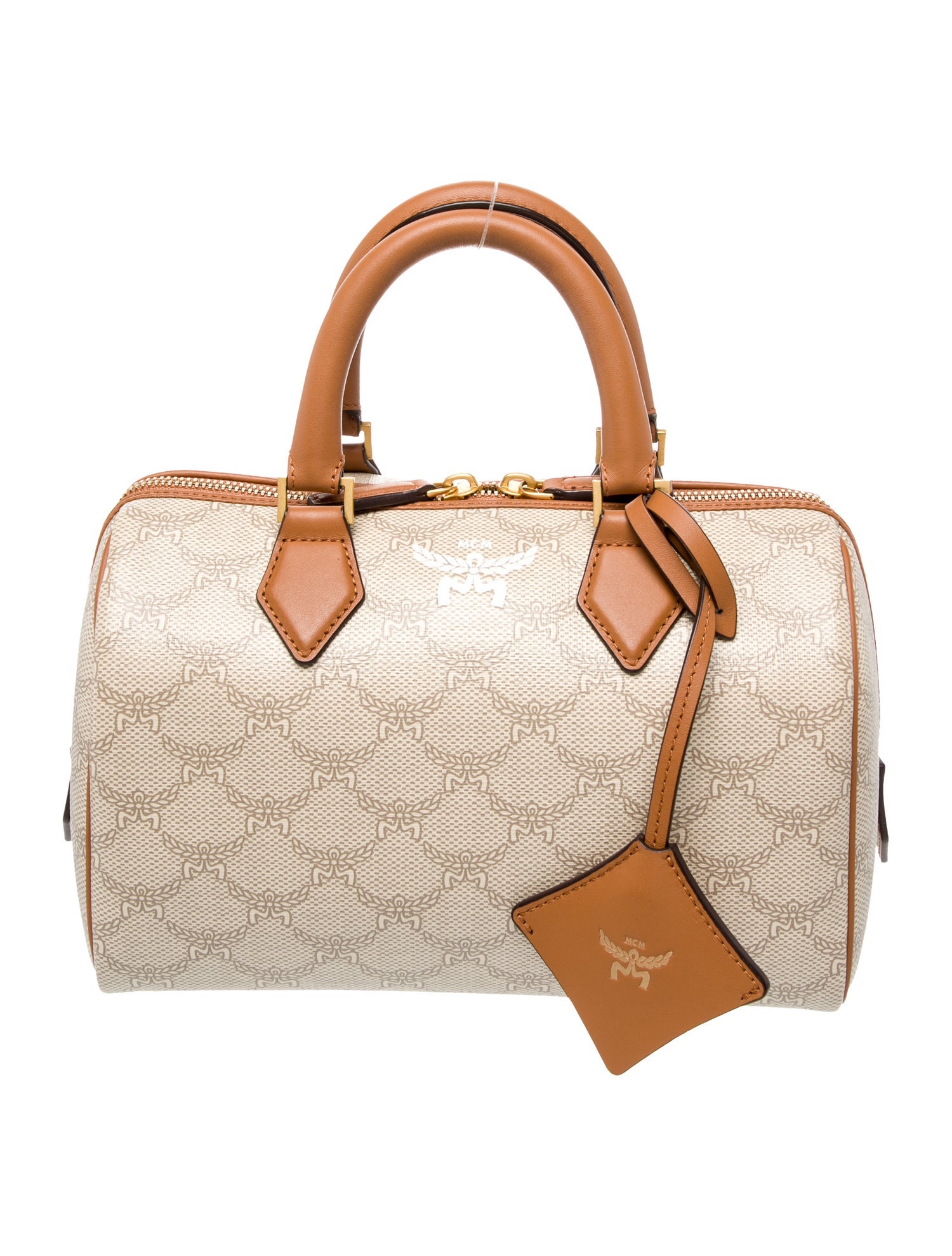 MCM Canvas Top Handle Bag