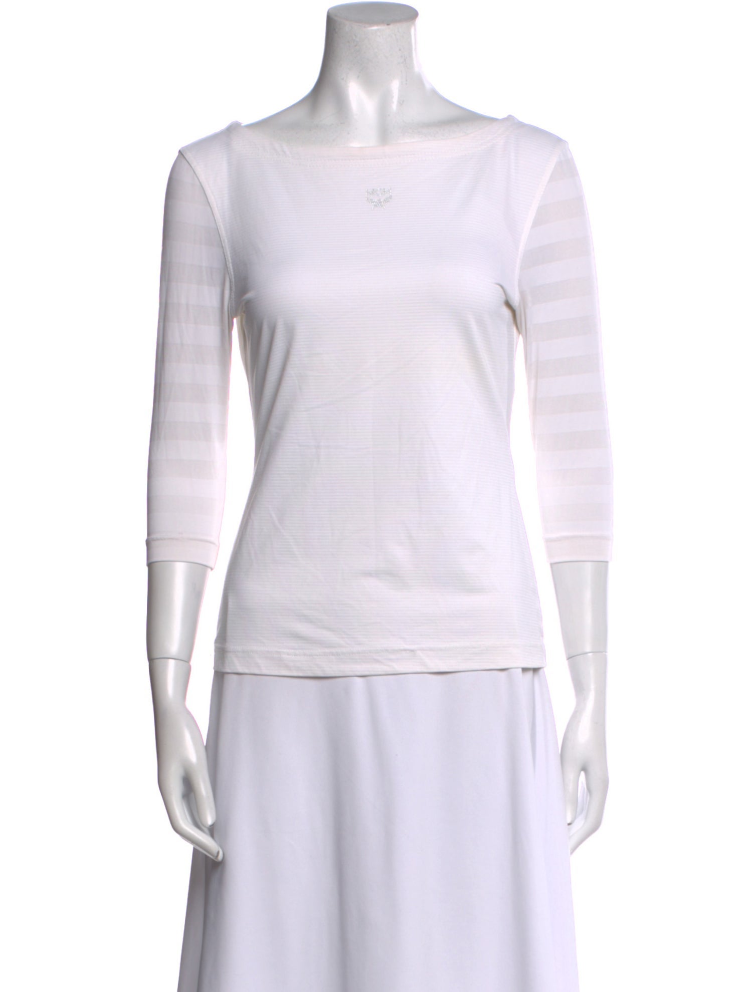 MCM Bateau Neckline Three-Quarter Sleeve T-Shirt