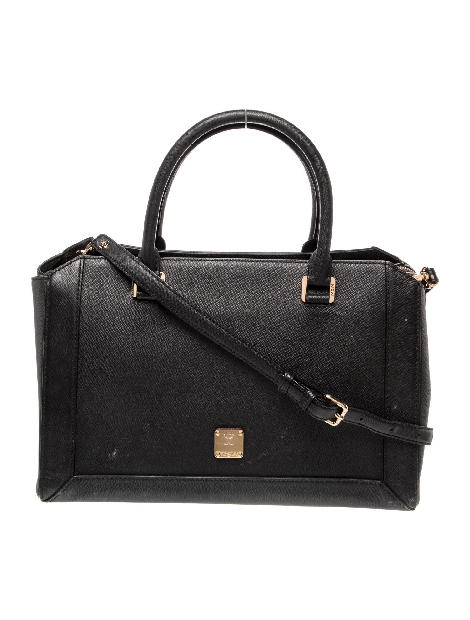 MCM Saffiano Leather Top Handle Bag