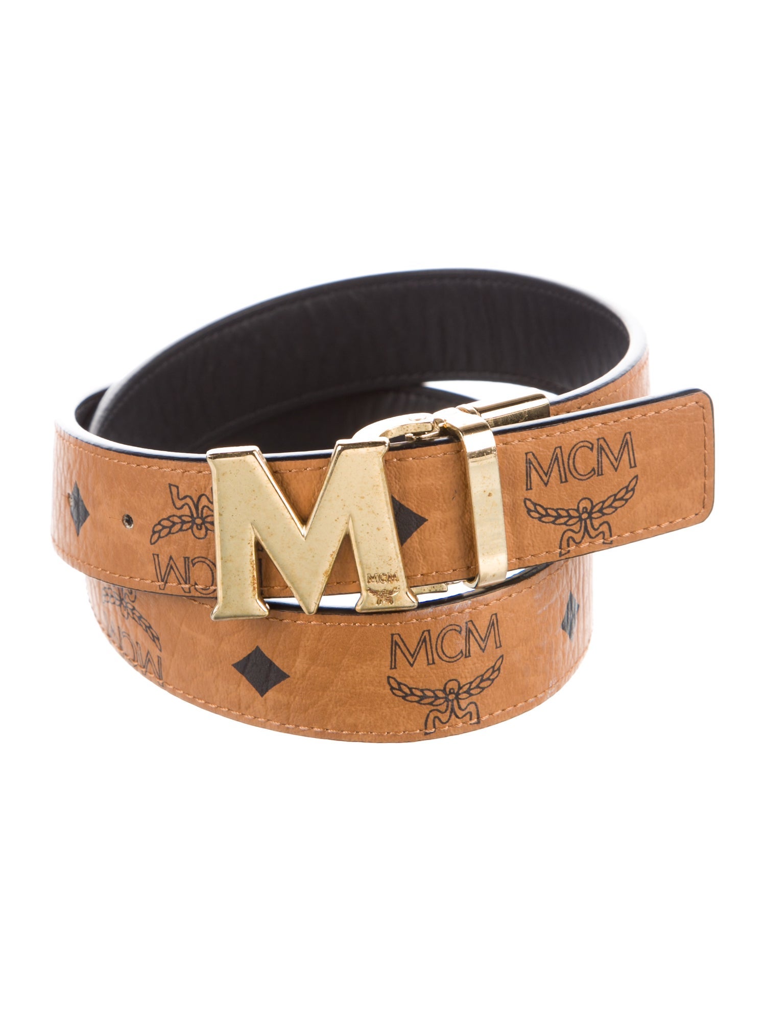 MCM Visetos Reversible Leather Belt