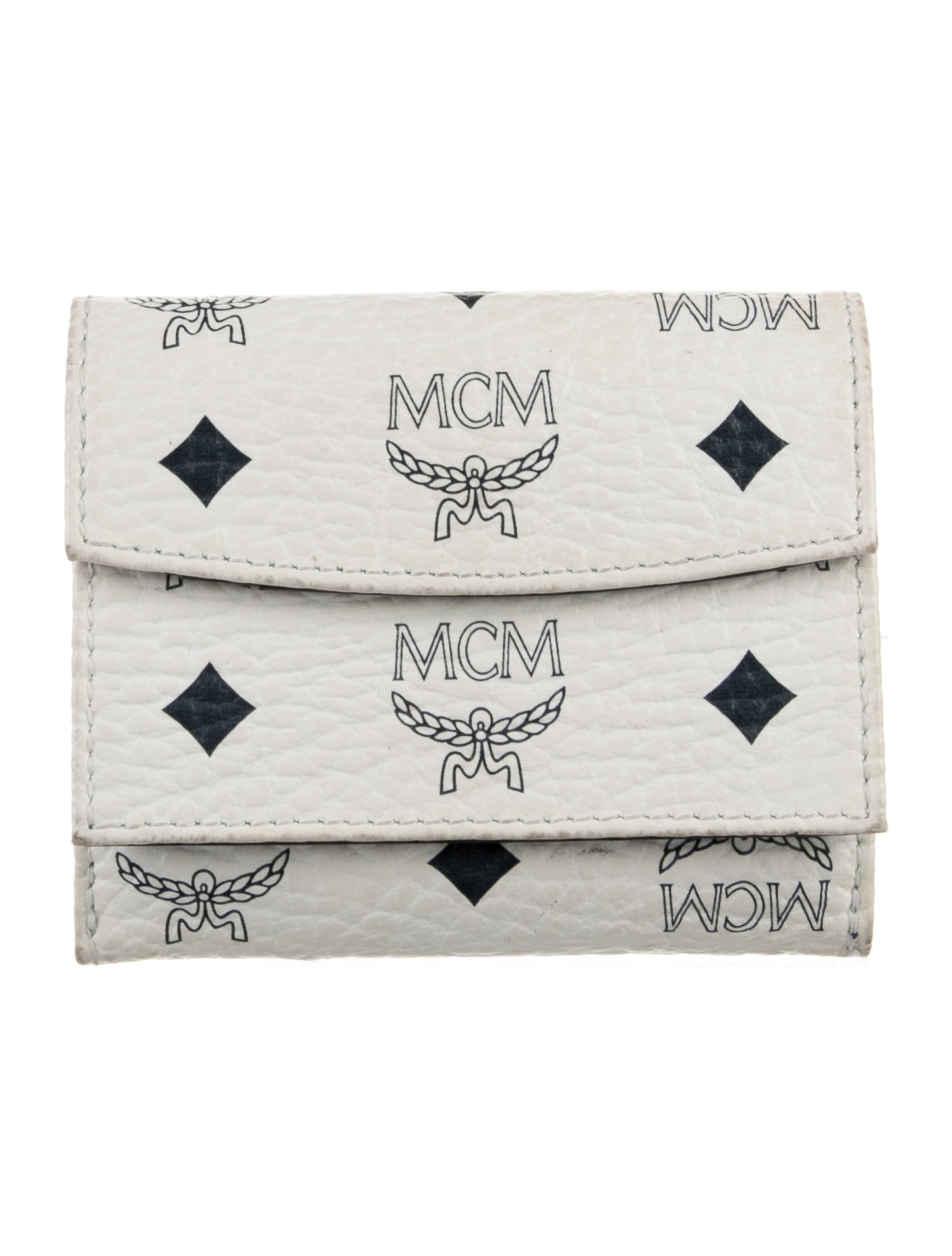 MCM Leather Printed Compact Wallet