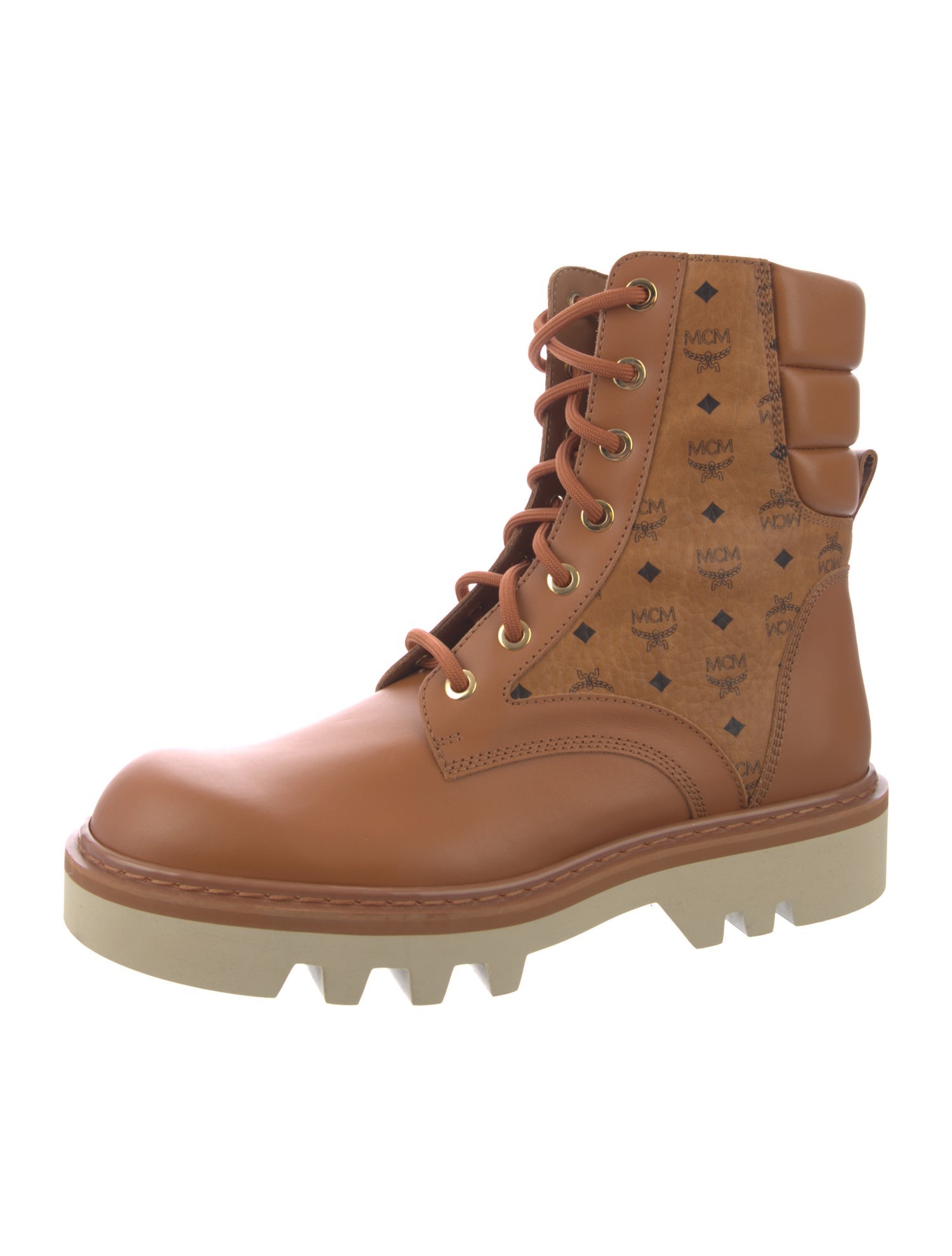 MCM Leather Lace-Up Boots