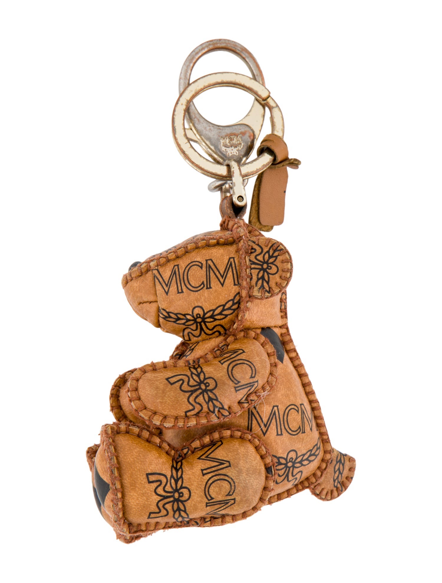 MCM Leather Visetos Bear Bag Charm