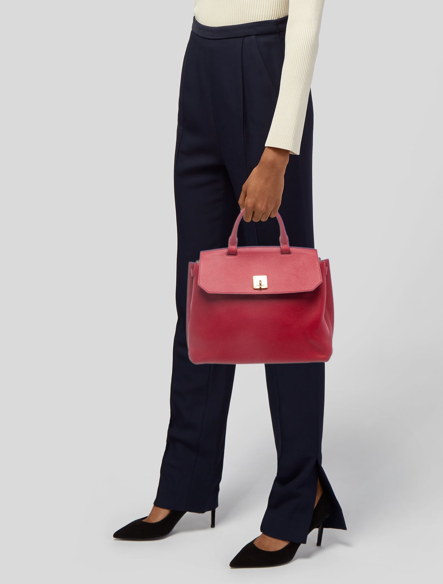 MCM Leather Top Handle Bag