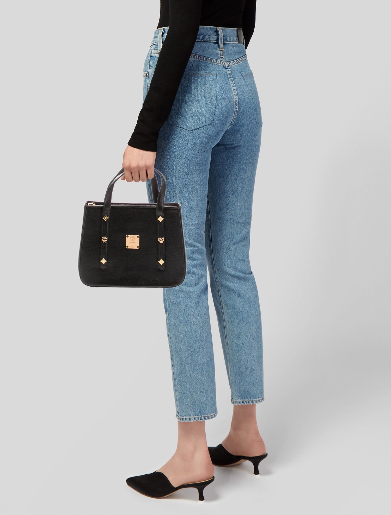 MCM Saffiano Leather Top Handle Bag