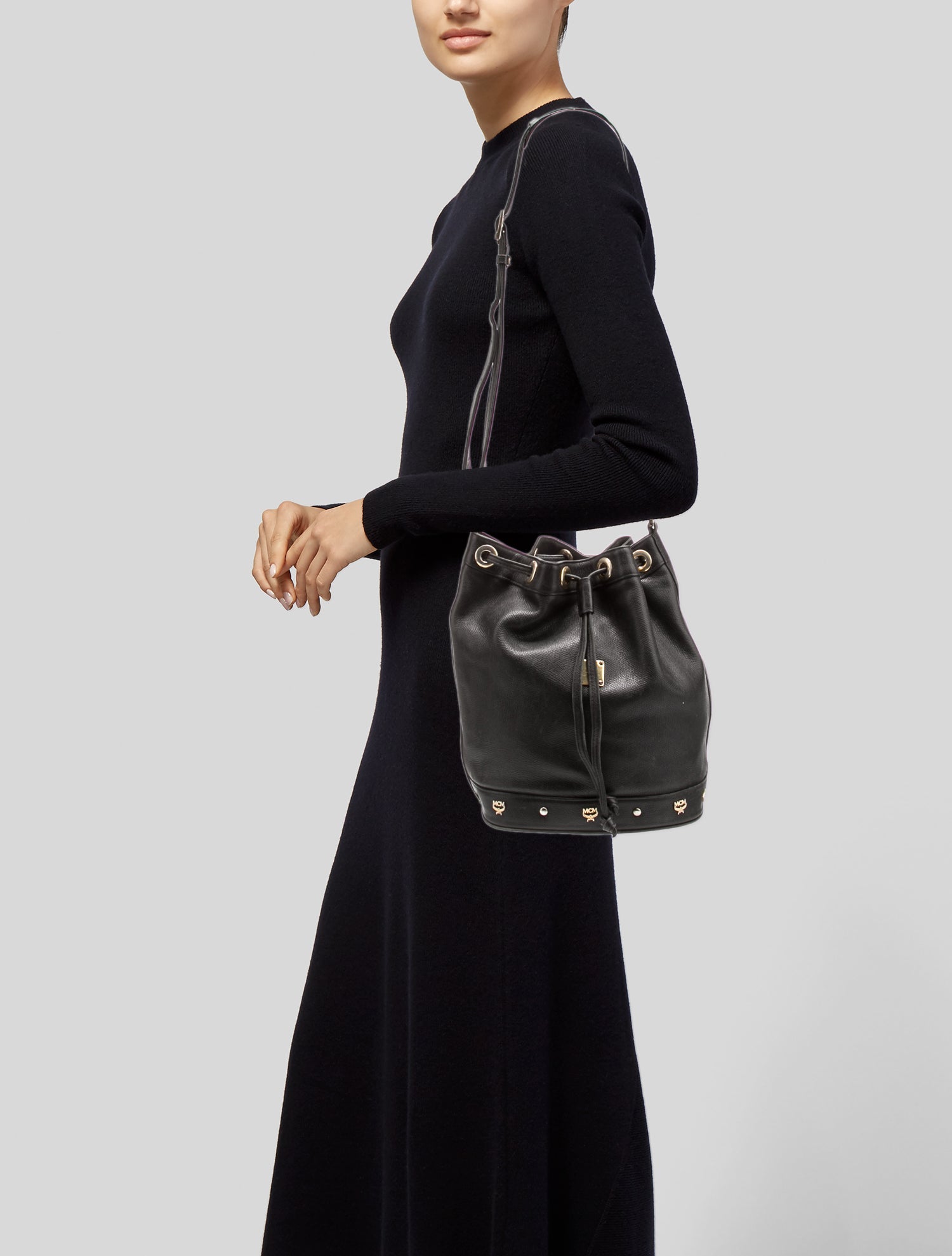 MCM Leather Bucket Bag