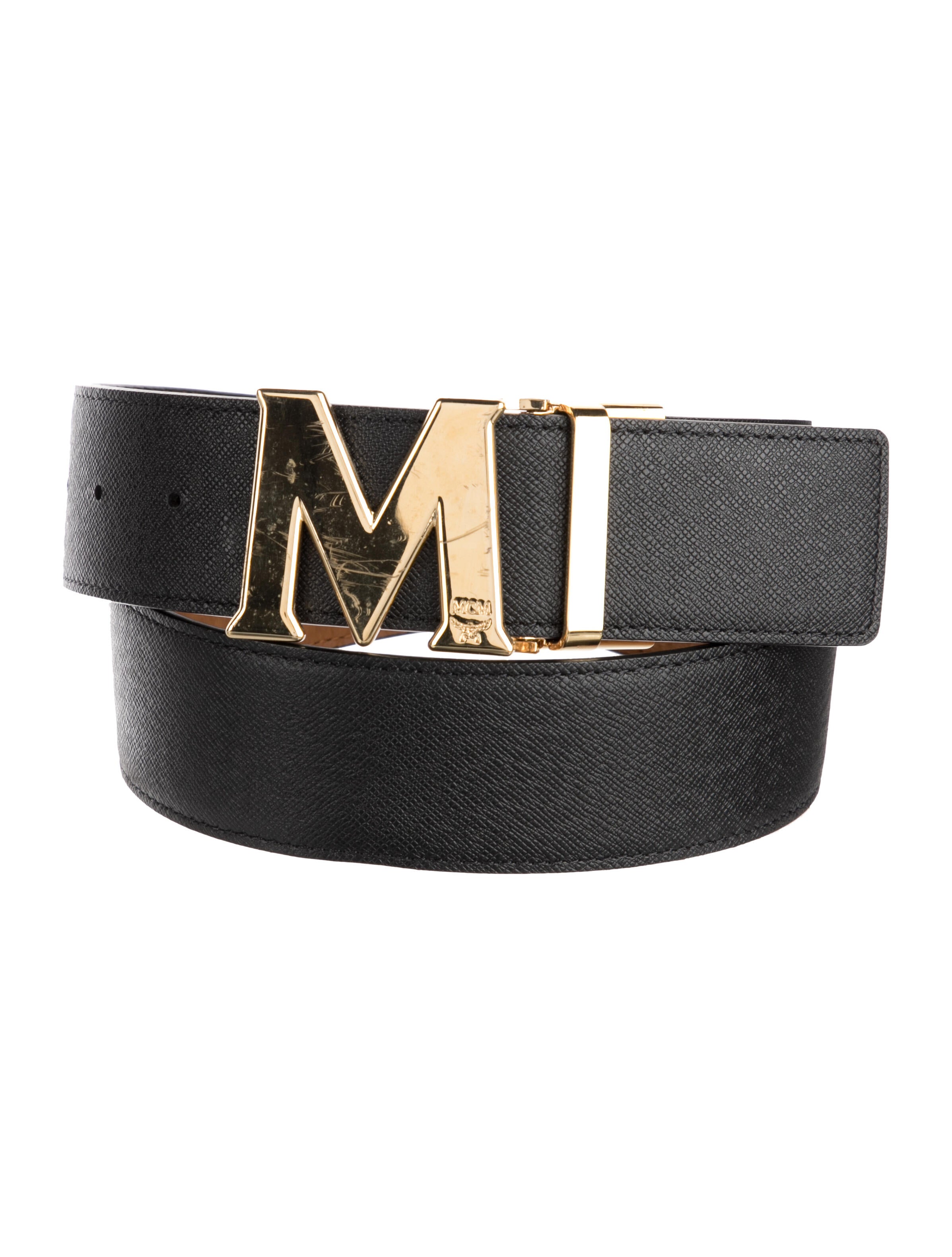 MCM Visetos Leather Waist Belt