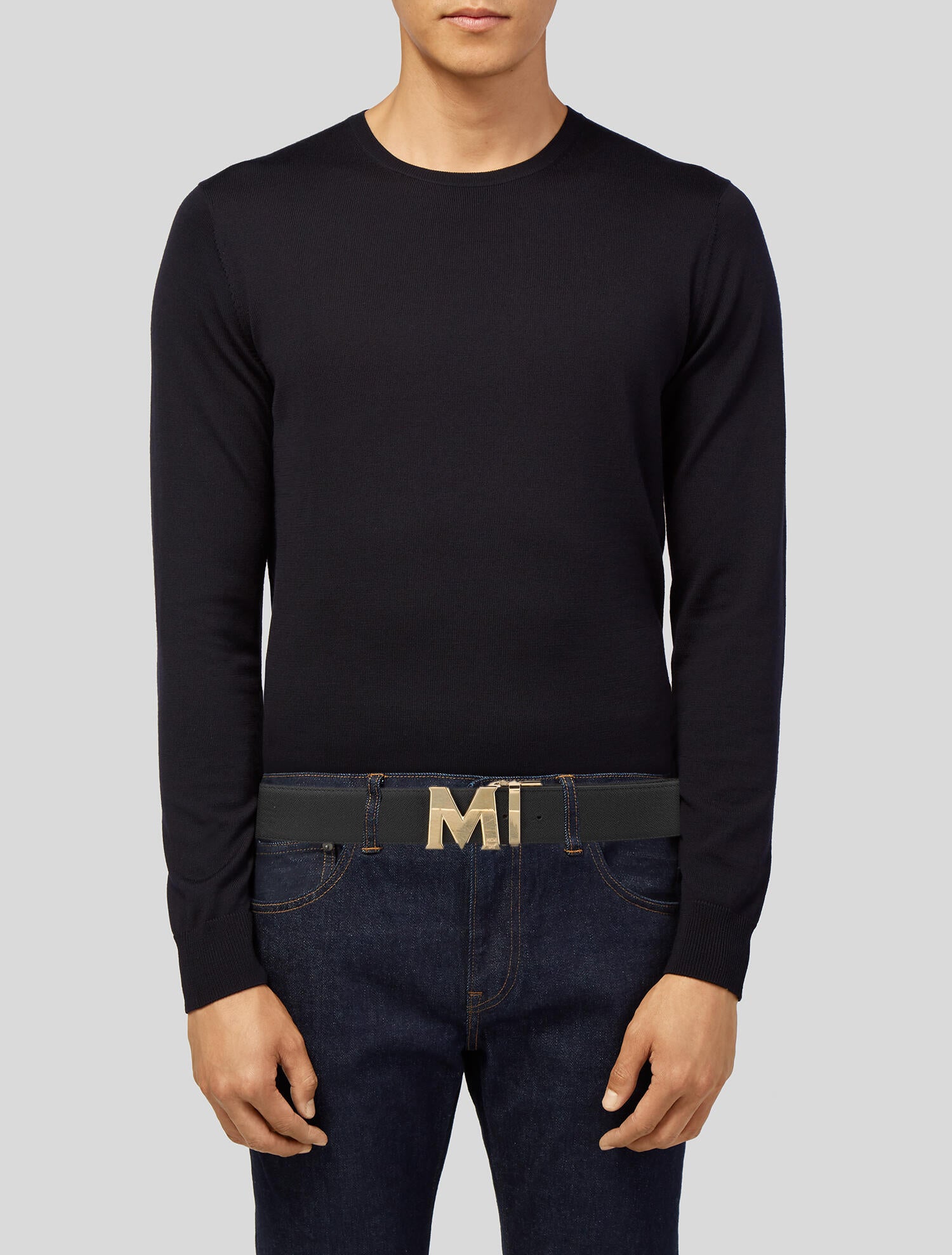 MCM Visetos Leather Waist Belt