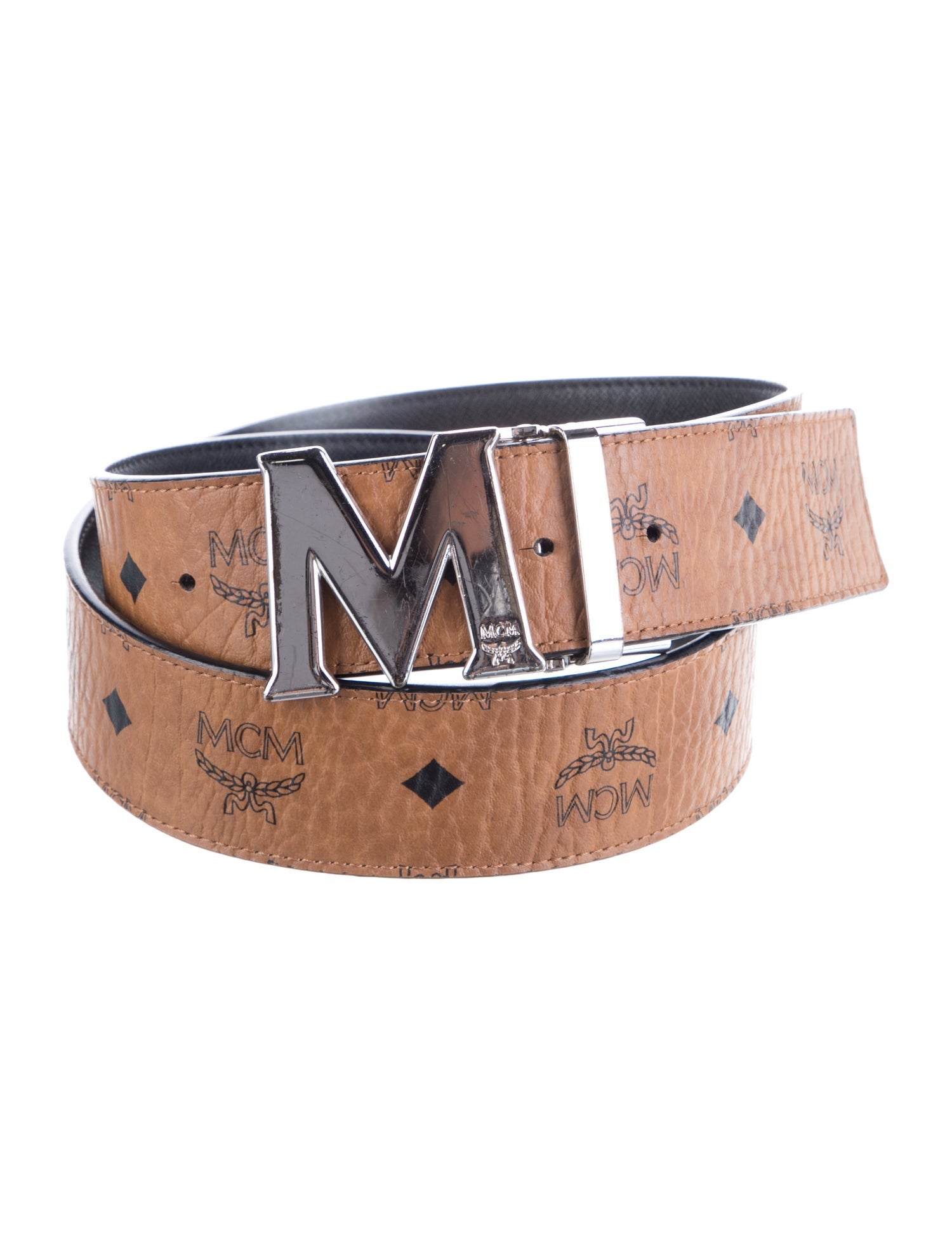 MCM Visetos Leather Waist Belt