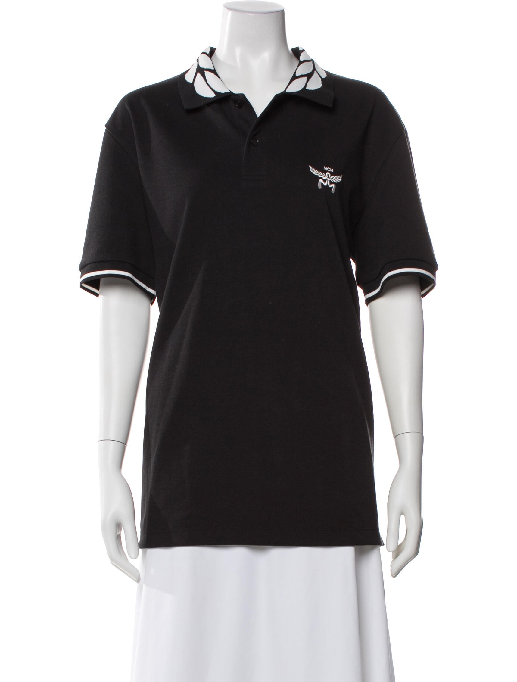 MCM Graphic Print Collar Polo Shirt w/ Tags