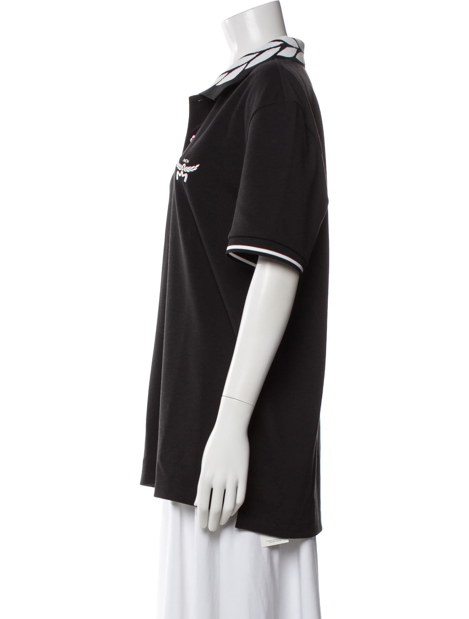 MCM Graphic Print Collar Polo Shirt w/ Tags