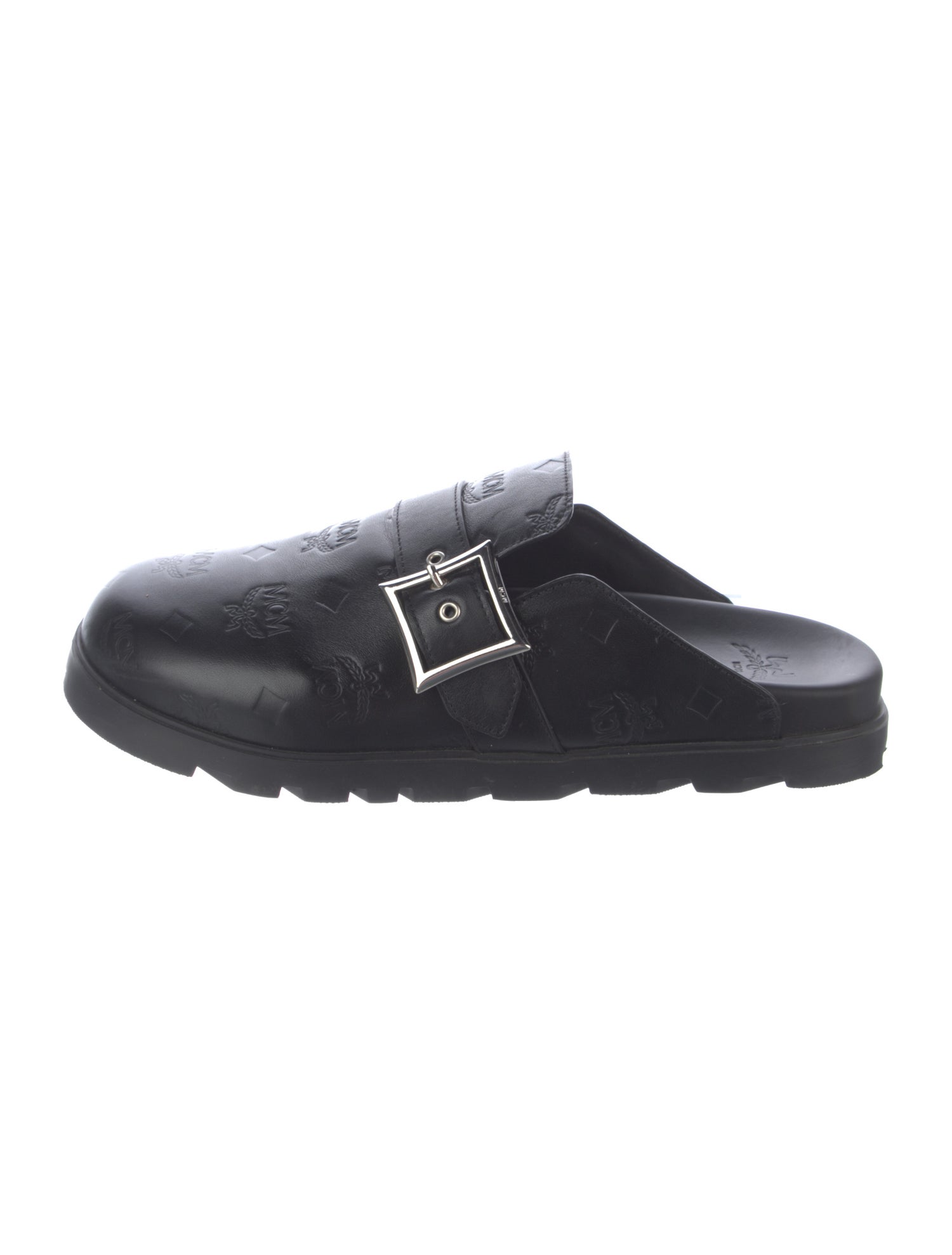MCM Leather Printed Slippers