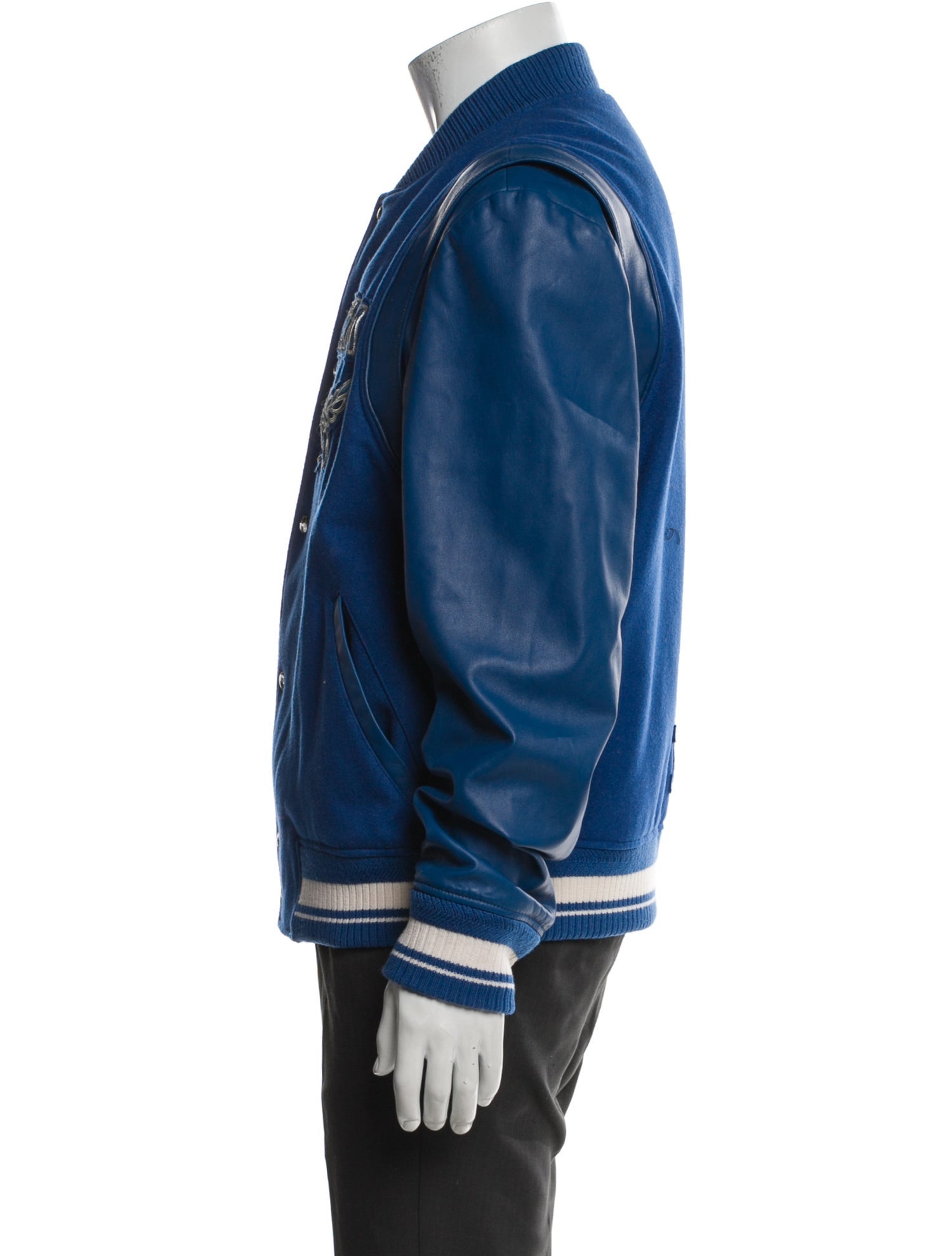 MCM Virgin Wool Graphic Print Varsity Jacket