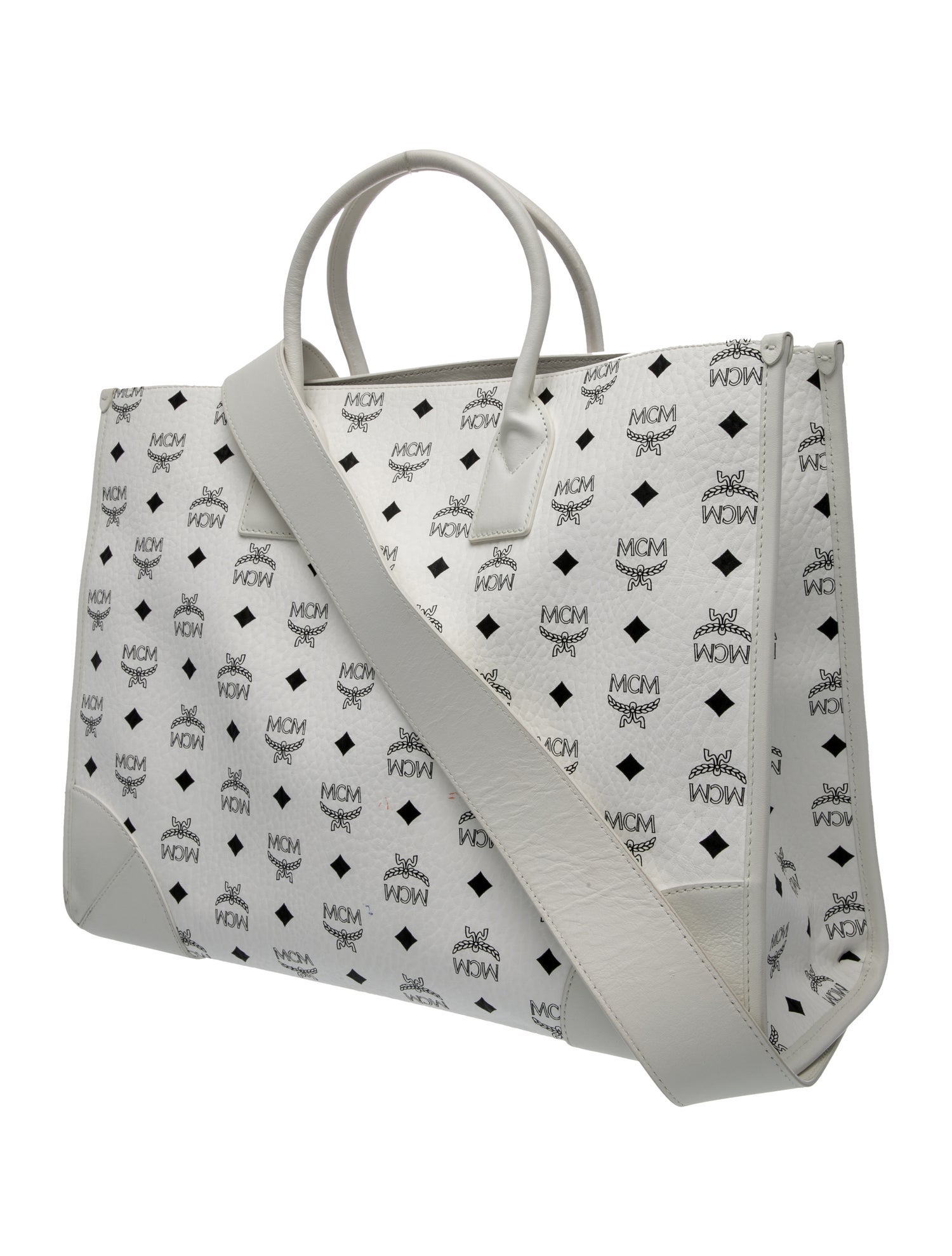 MCM Signature Shoulder Bag - White Totes, Handbags - W3069862