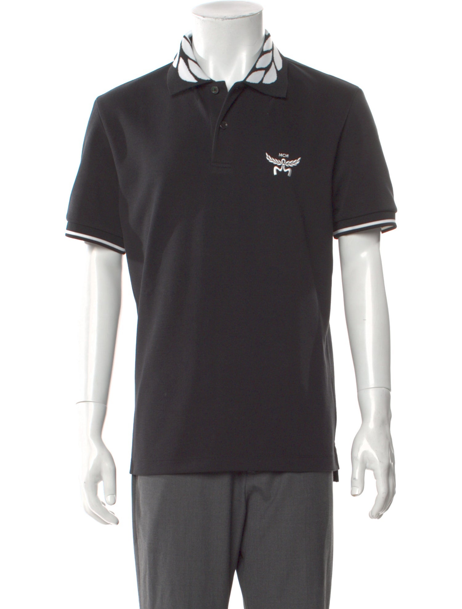 MCM Graphic Print Collar Polo Shirt