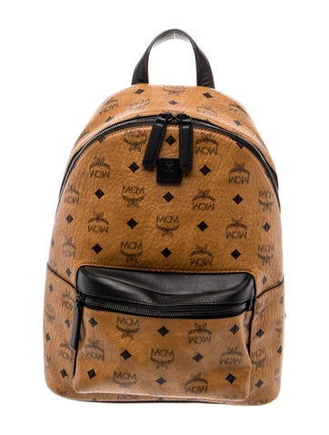 Pre-owned Mcm Visetos Backpack In Brown