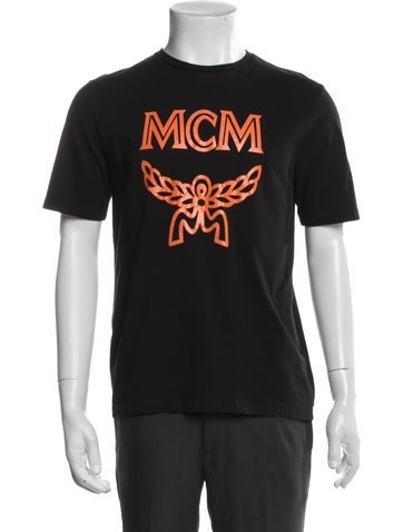 Pre-owned Mcm Graphic Print Crew Neck T-shirt In Black