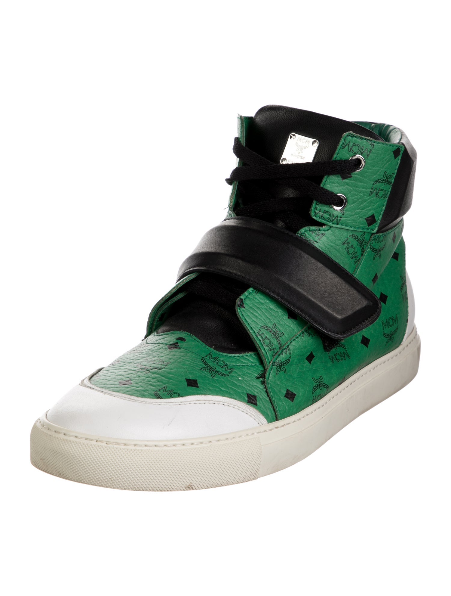 MCM Visetos Leather Sneakers