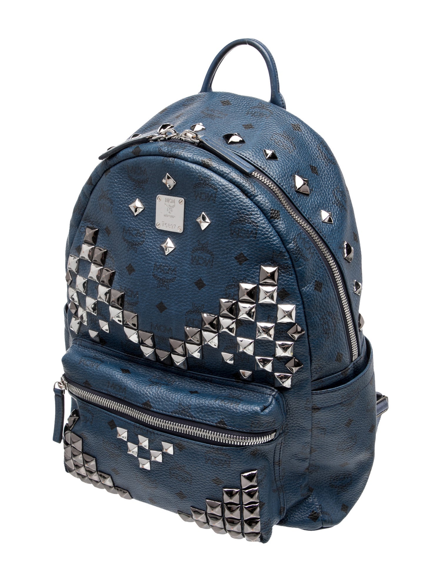 MCM Leather Backpack - Blue Backpacks, Handbags - W3073161 | The