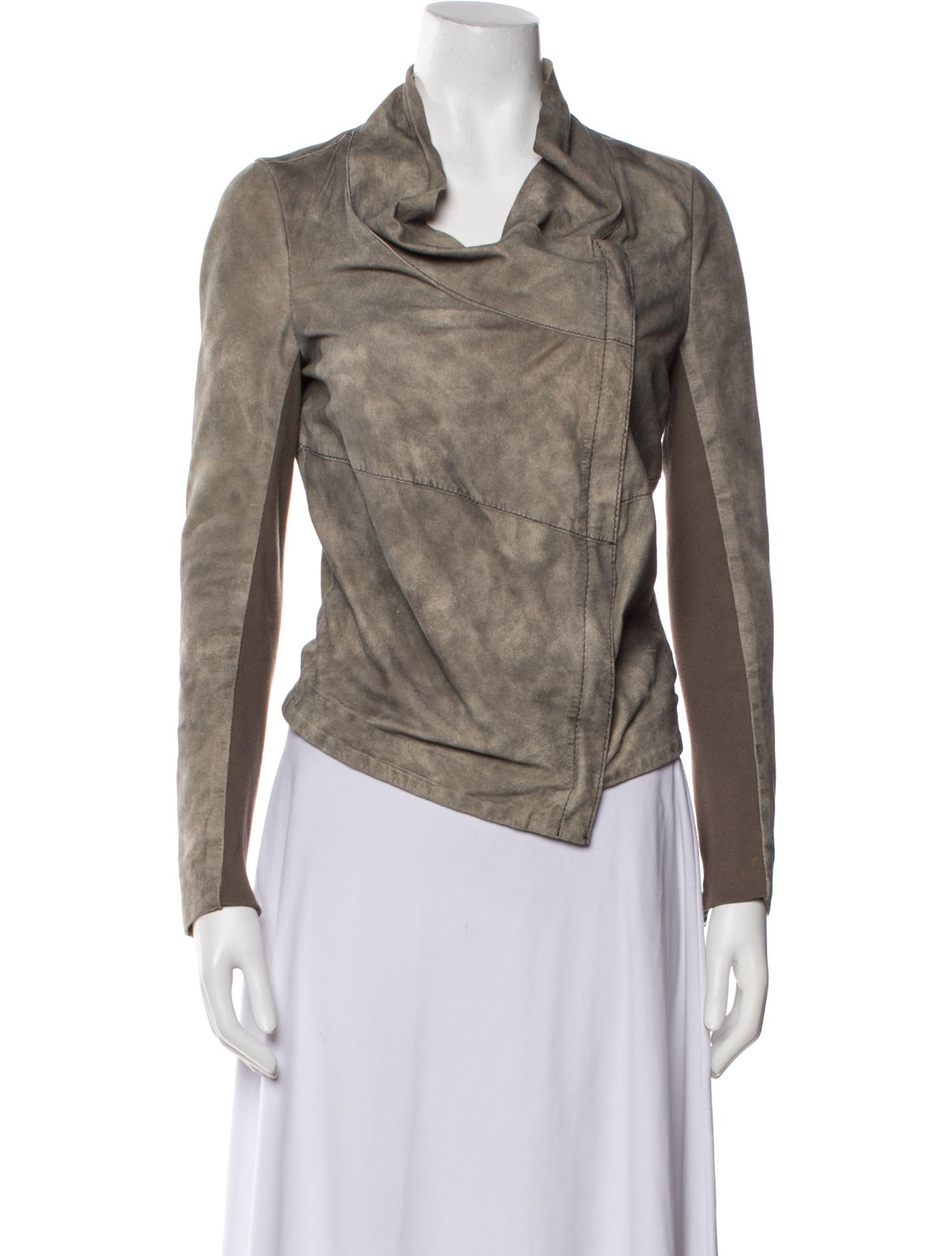 Muubaa Goat Leather Printed Biker Jacket