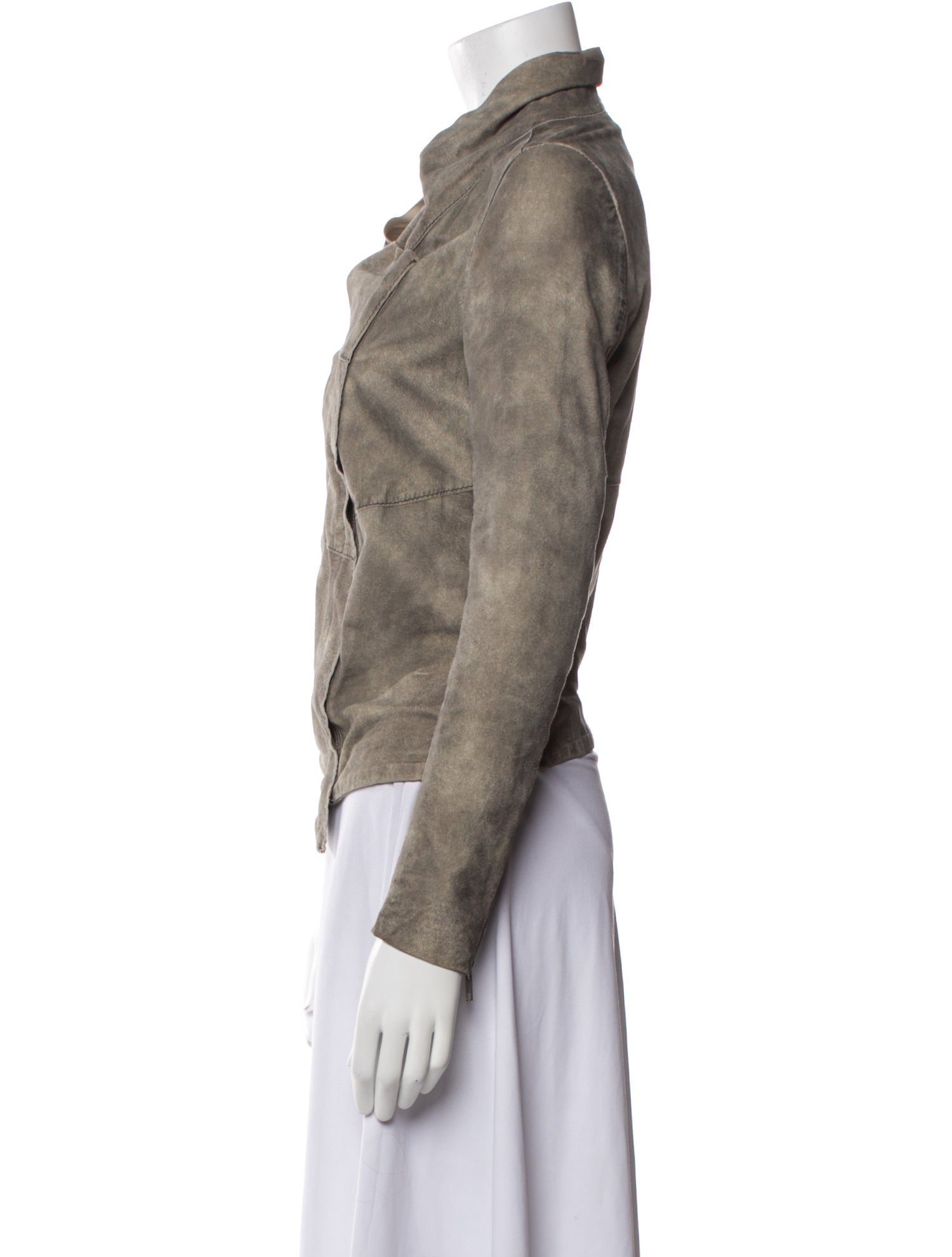 Muubaa Goat Leather Printed Biker Jacket