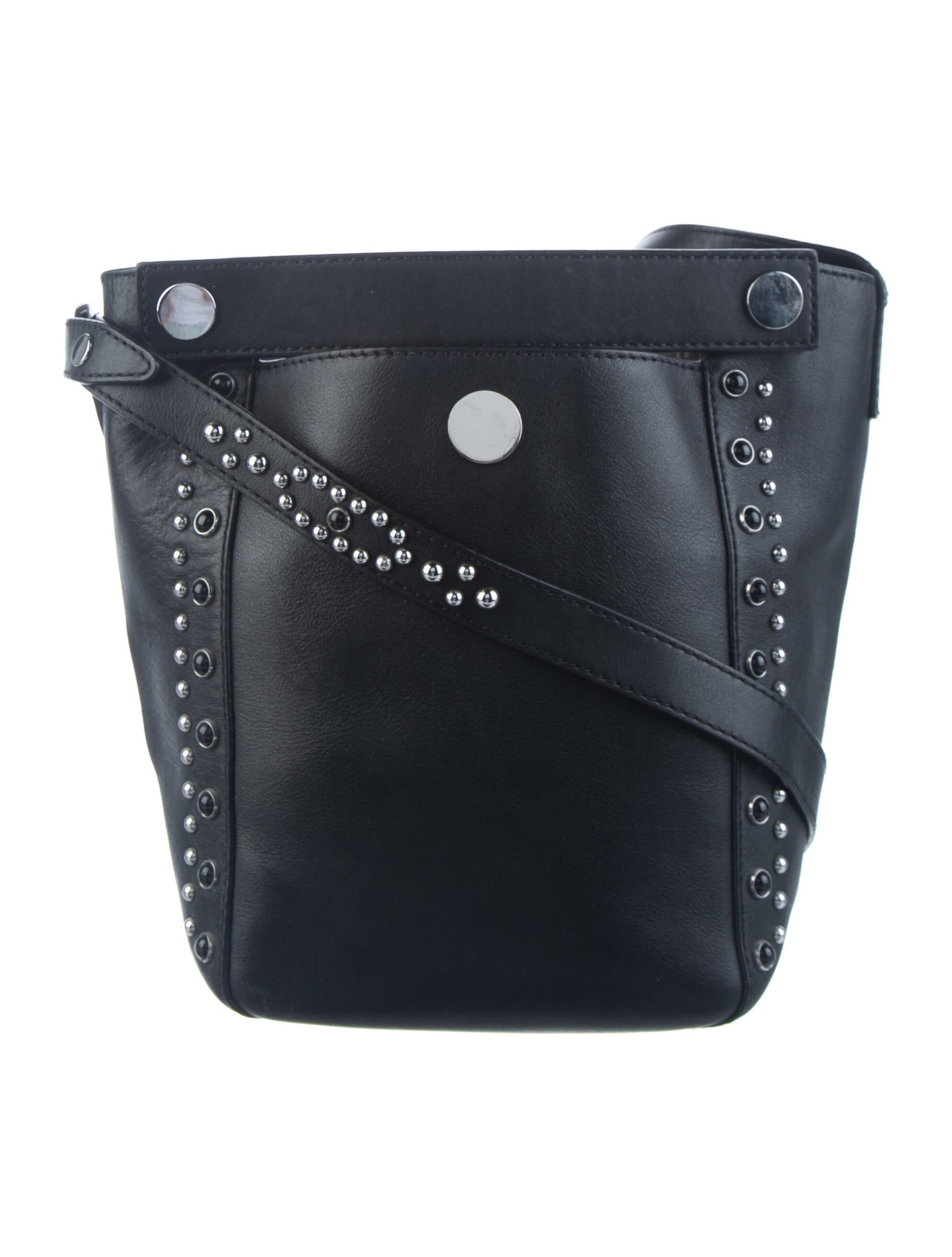 3.1 Phillip Lim Studded Leather Bucket Bag Black Bucket Bags