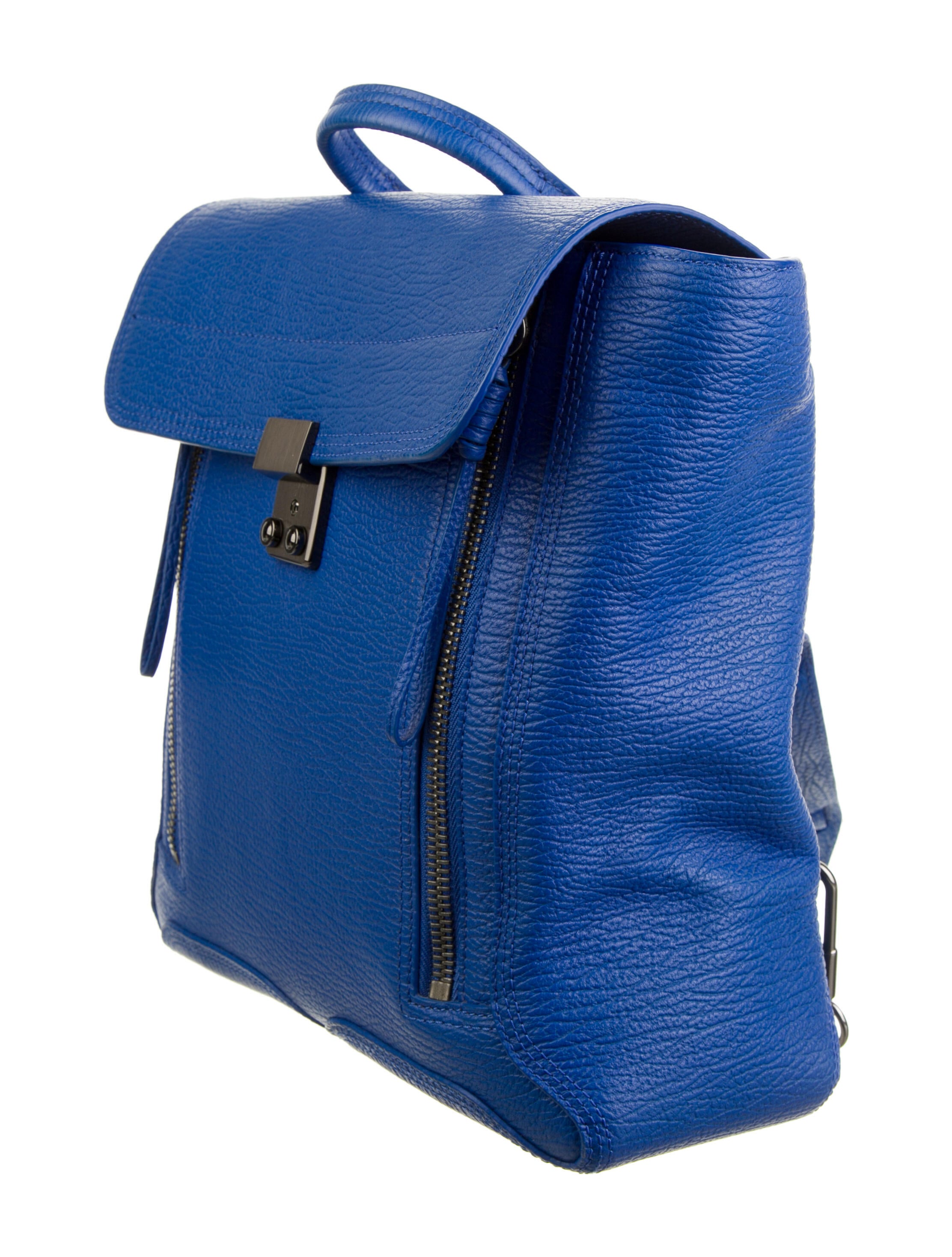 Senreve Solid Leather Backpack Grey Backpacks, Handbags SENRE21304