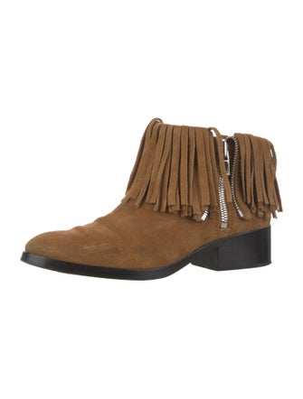 3.1 Phillip Lim Suede Fringe Trim Accent Chelsea Boots