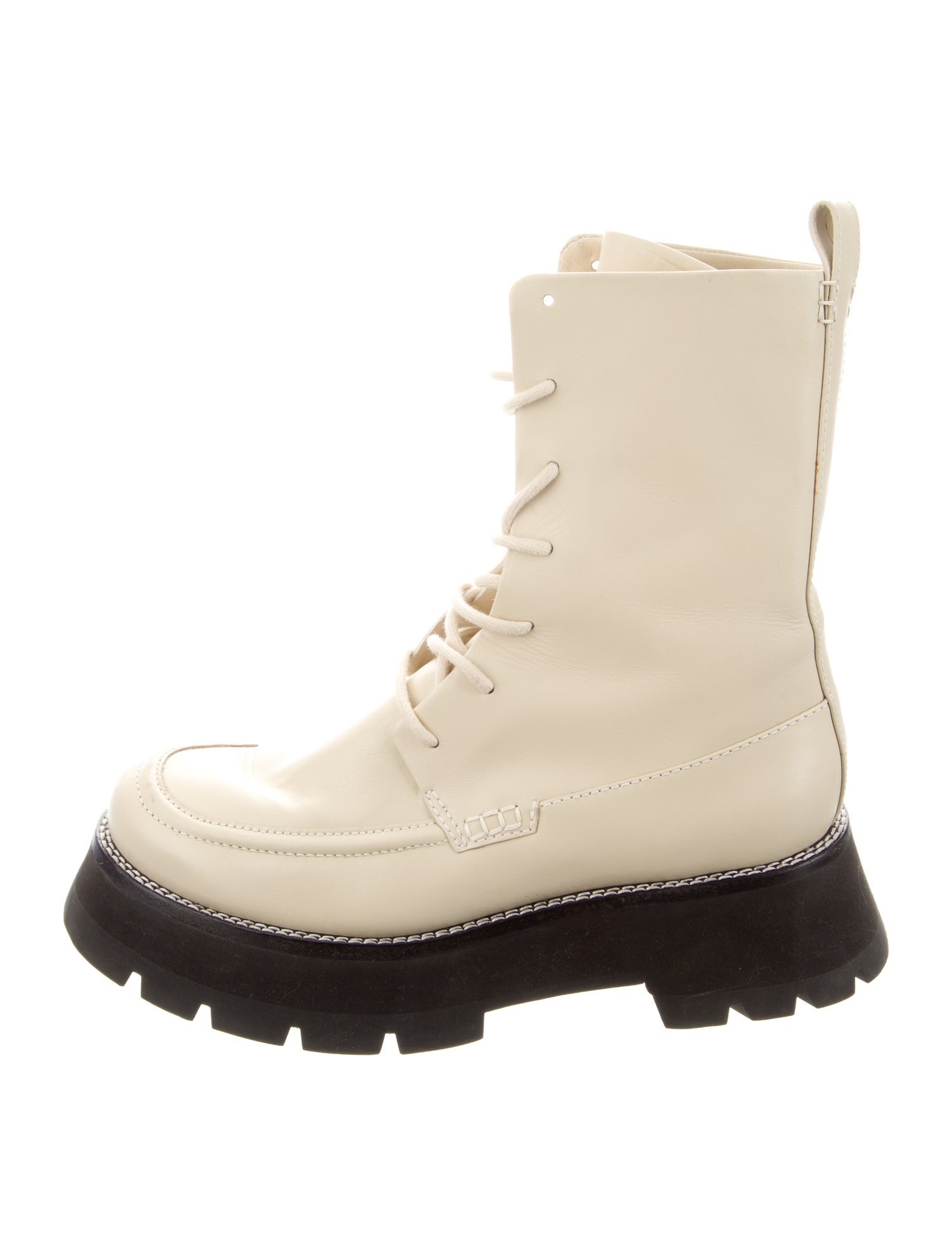 3.1 Phillip Lim Leather Colorblock Pattern Combat Boots