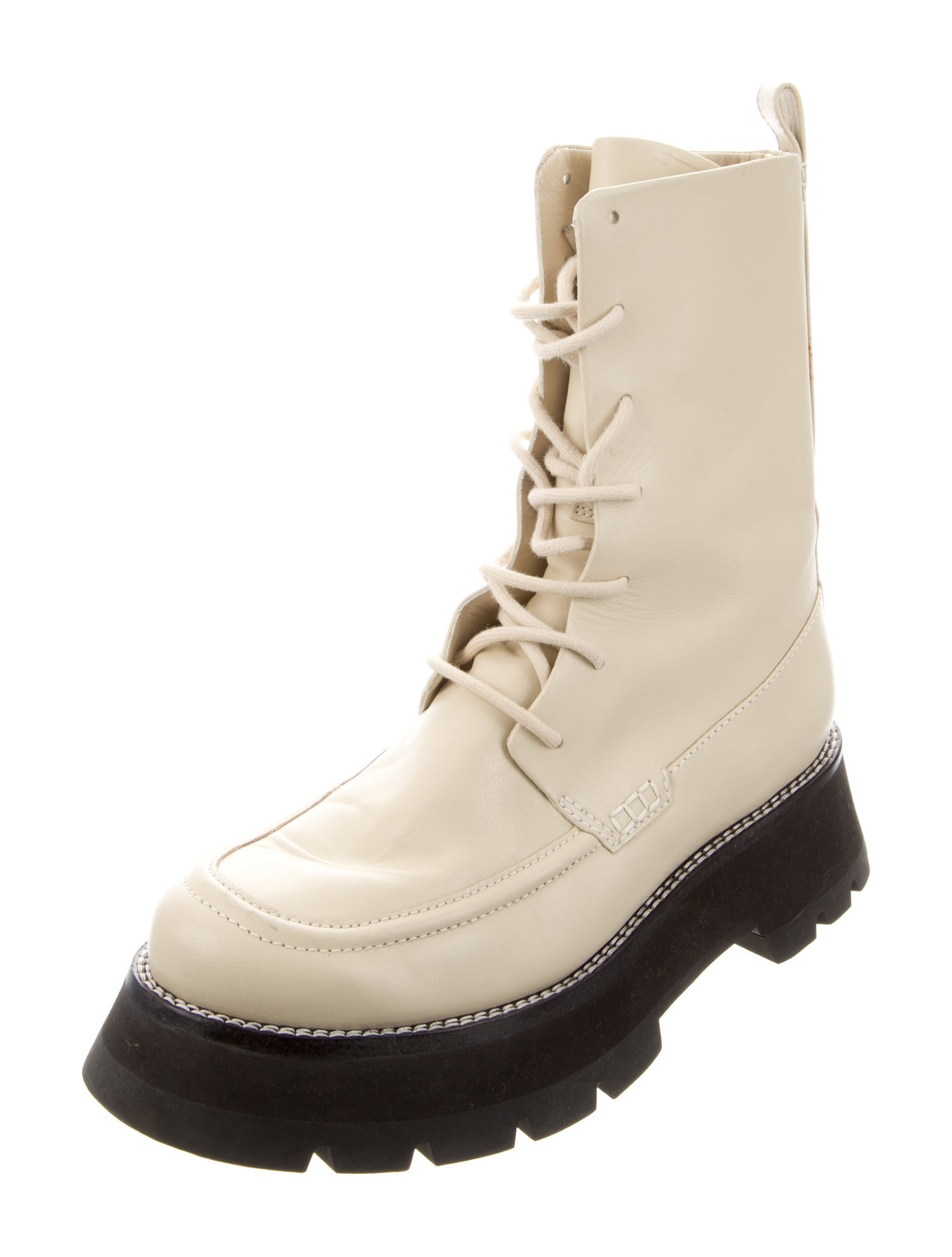 3.1 Phillip Lim Leather Colorblock Pattern Combat Boots