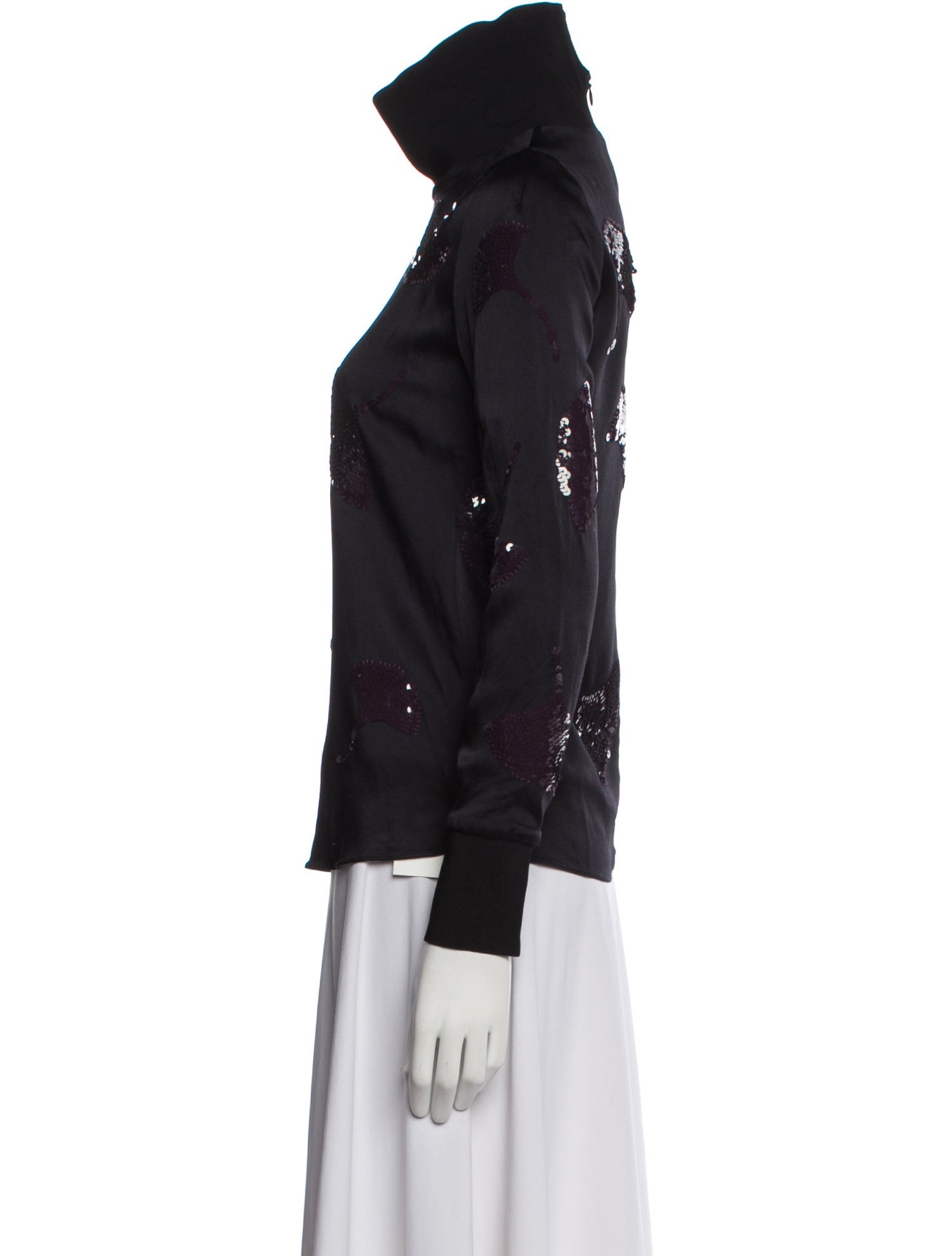 3.1 Phillip Lim Floral Print Turtleneck Sweatshirt