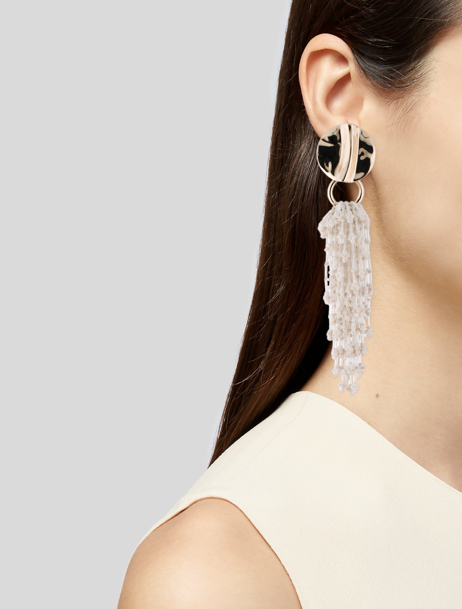 3.1 Phillip Lim Cascading Beaded Clip-On Earrings