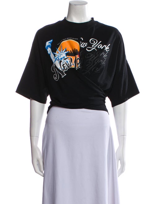 3.1 Phillip Lim Graphic Print Crew Neck Crop Top