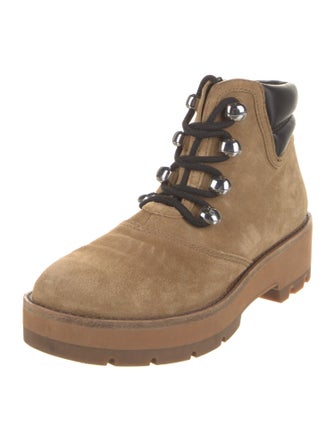 3.1 Phillip Lim Suede Leather Trim Embellishment Lace-Up Boots