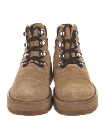 3.1 Phillip Lim Suede Leather Trim Embellishment Lace-Up Boots