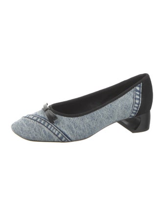 3.1 Phillip Lim Denim Bow Accents Pumps