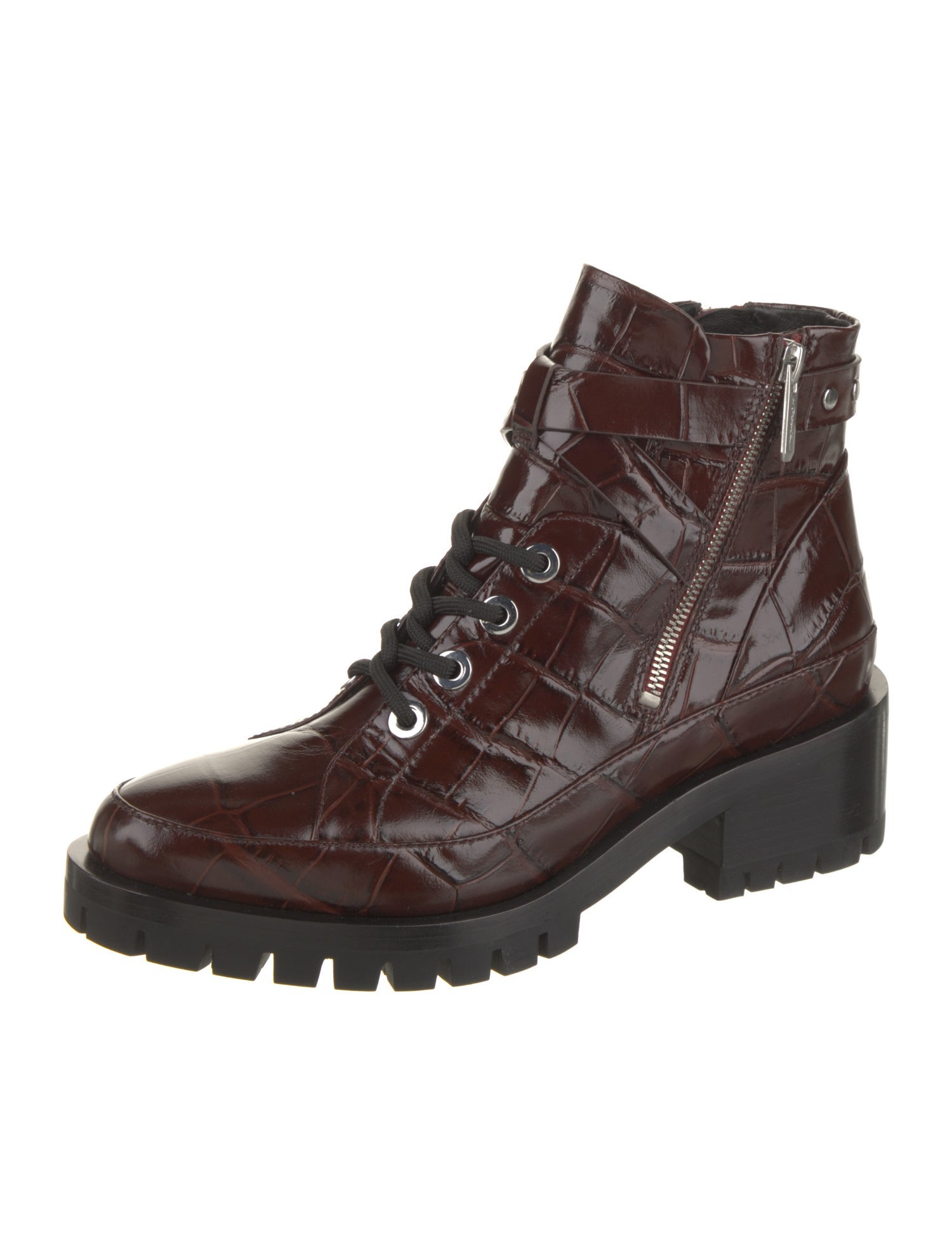 3.1 Phillip Lim Embossed Leather Combat Boots