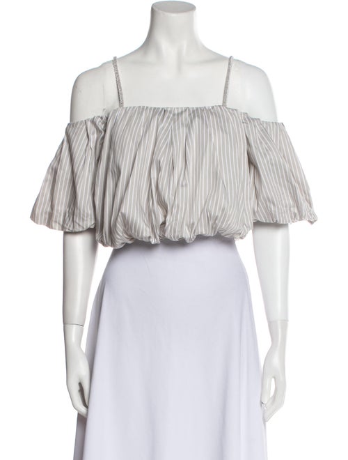 3.1 Phillip Lim Striped Off-The-Shoulder Crop Top