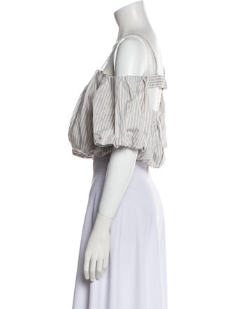 3.1 Phillip Lim Striped Off-The-Shoulder Crop Top