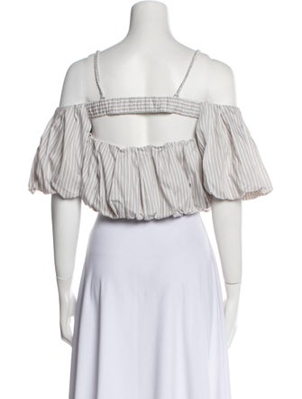 3.1 Phillip Lim Striped Off-The-Shoulder Crop Top