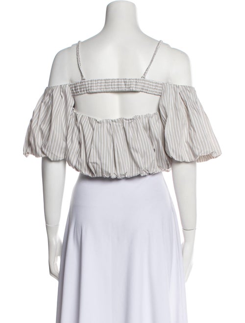 3.1 Phillip Lim Striped Off-The-Shoulder Crop Top