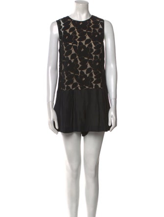 3.1 Phillip Lim Floral Print Crew Neck Romper