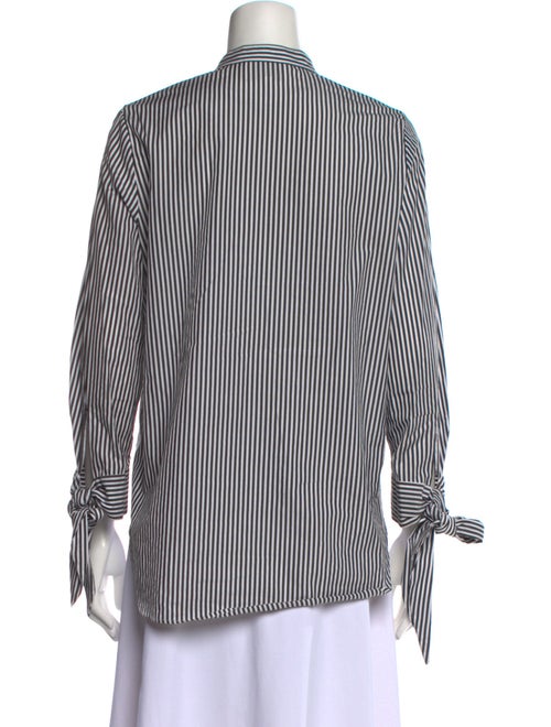 3.1 Phillip Lim Striped Mock Neck Button-Up Top