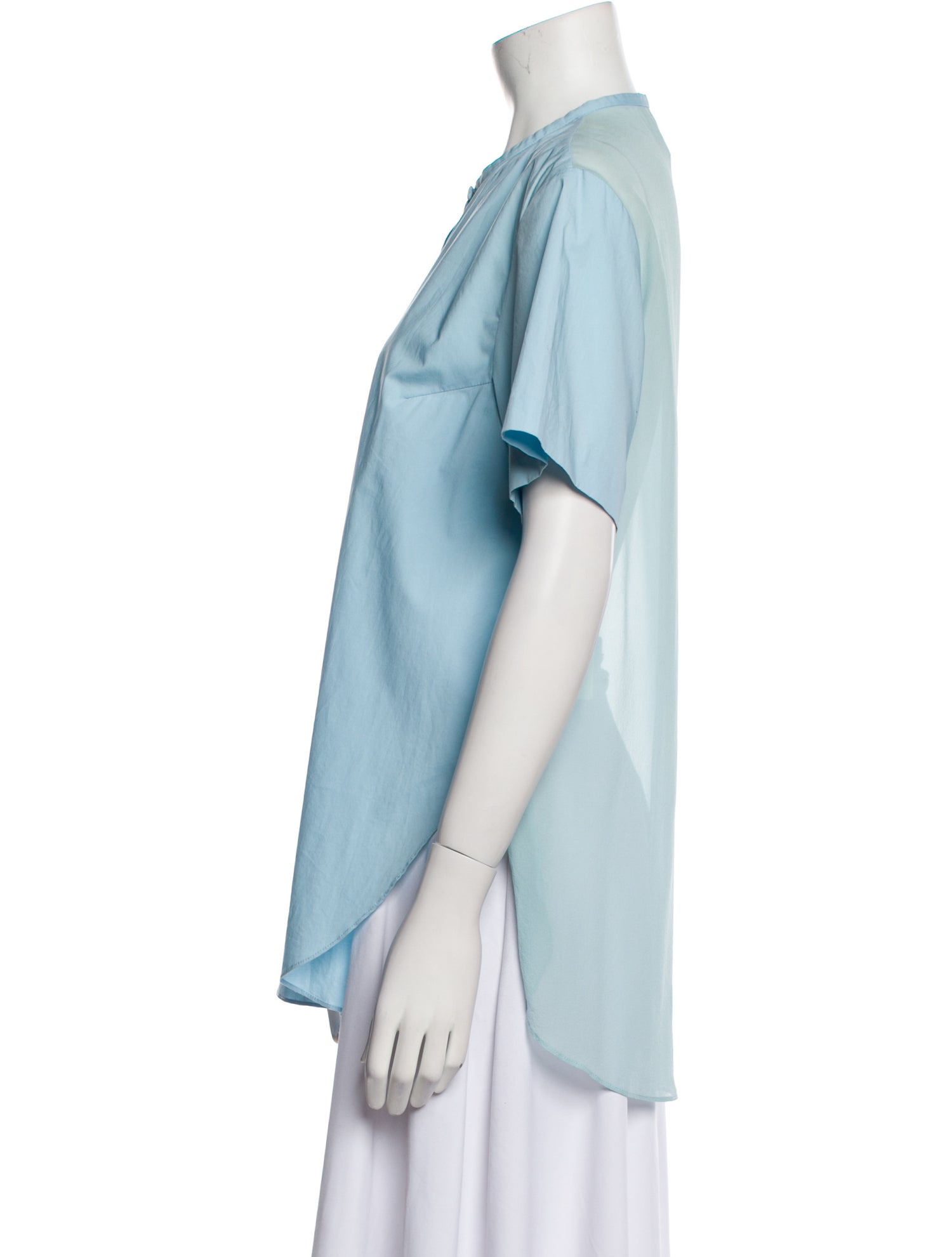 3.1 Phillip Lim Crew Neck Short Sleeve Button-Up Top