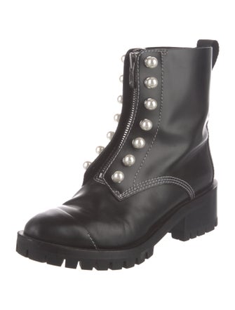 3.1 Phillip Lim Faux Pearl Accents Leather Combat Boots