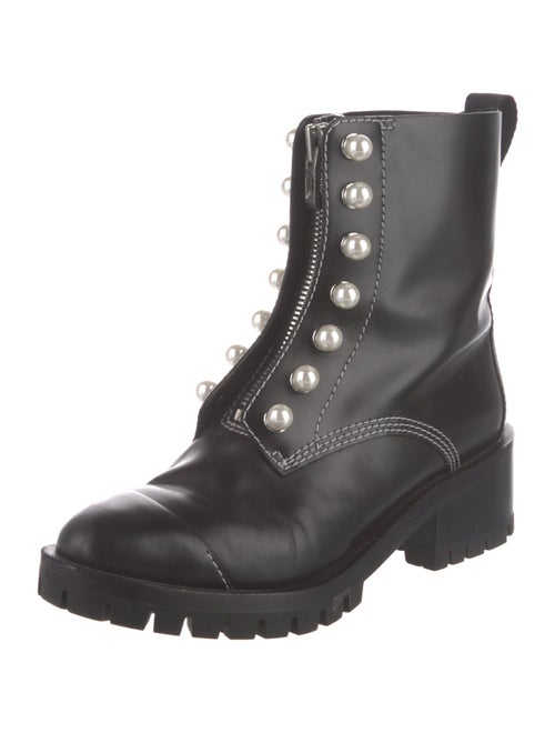 3.1 Phillip Lim Faux Pearl Accents Leather Combat Boots